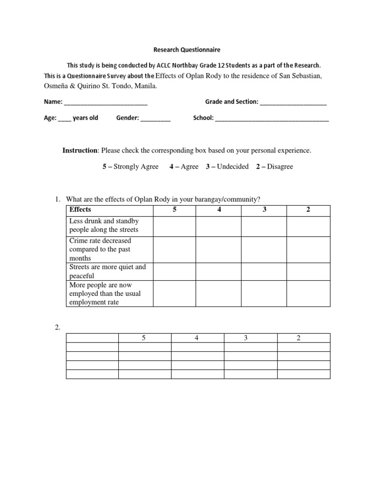 Oplan Rody's Impact in Tondo Survey | PDF