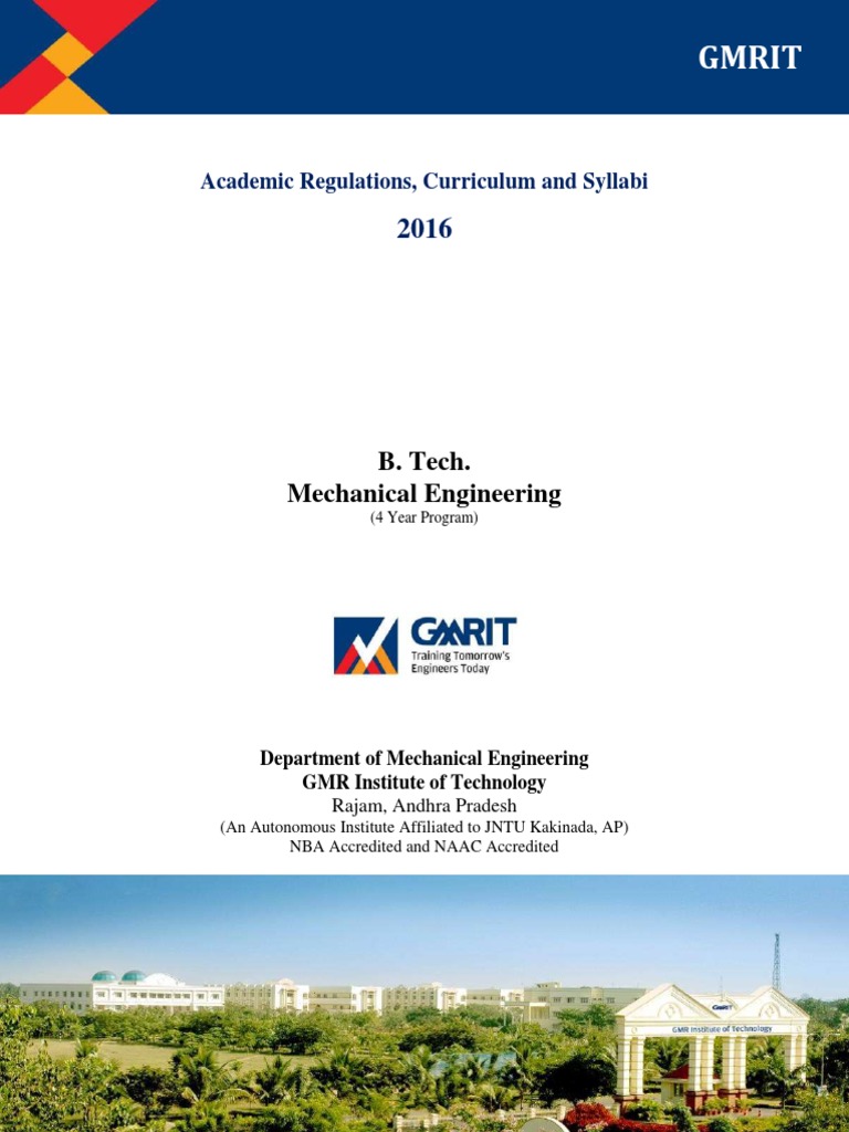 GMRIT B. Tech Academic Regulations 2016 | PDF | Academic Term | Test ...