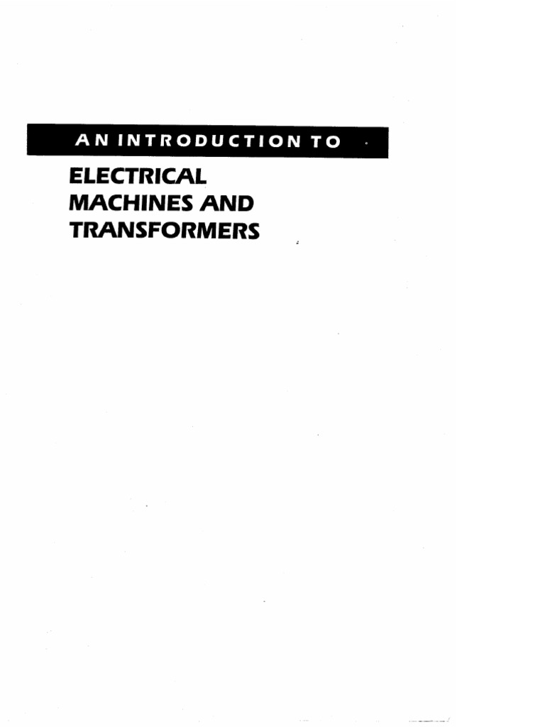 An Introduction To Electrical Machines And Trans: McPherson