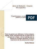 Laboratorio de Mediación - Creación Sitio Específico: "El Performance y Su Relación Con Lo Público y Lo Político"