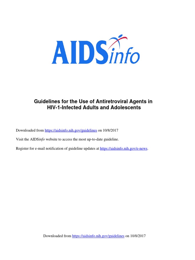 Guidelines For The Use of Antiretroviral Agents in HIV-1-Infected ...