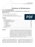 Potential Applications of Hyaluronans in Orthopaedics