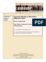 Issue 1 2005: Argument Marking in Ditransitive Alignment Types