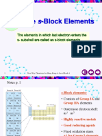 The S-Block Elements: The Elements in Which Last Electron Enters The S-Subshell Are Called As S-Block Elements