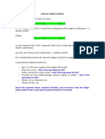 Single Index Model: What Is The Expression For This? What Is The Expression For This? What Is The Expression For This?