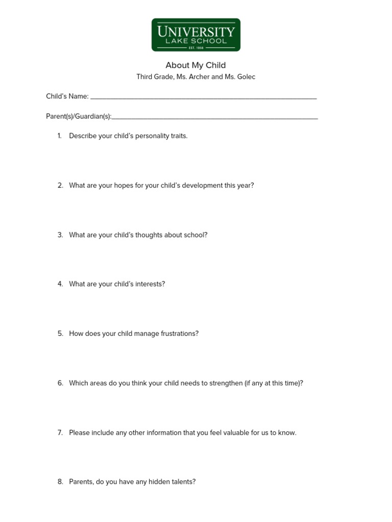 Parent Insights for Third Graders | PDF | Career & Growth | Self ...