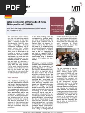 Sales Mobilization At Uberlandwerk Fulda Aktiengesellschaft