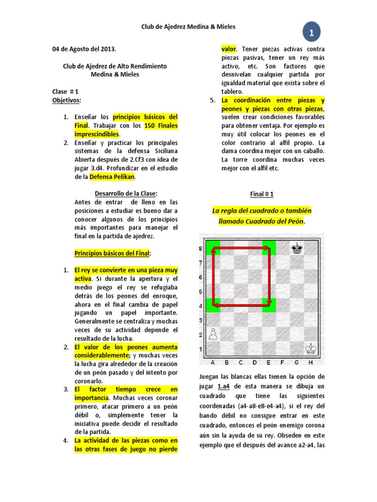 Estrategias Finales y Defensa Siciliana | PDF | Juegos de estrategia ...