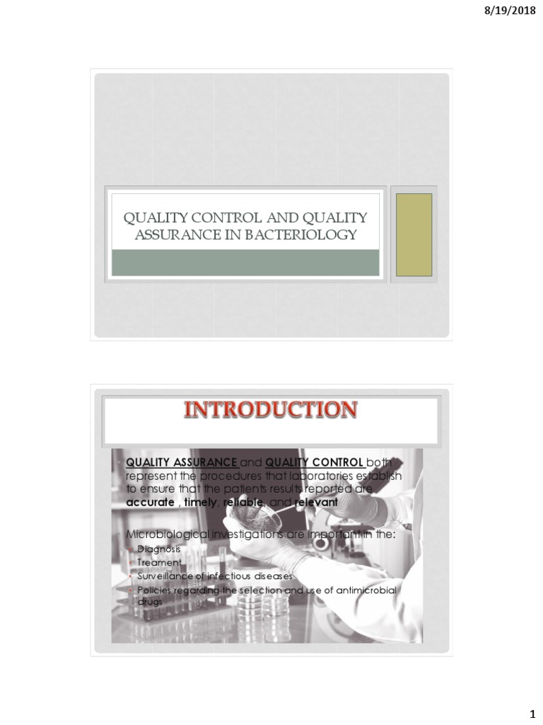 Quality Assurance and Quality Control in Bacteriology: Ensuring ...