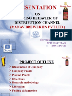 Presentation of Distribution of Behavier Towards Beer Market