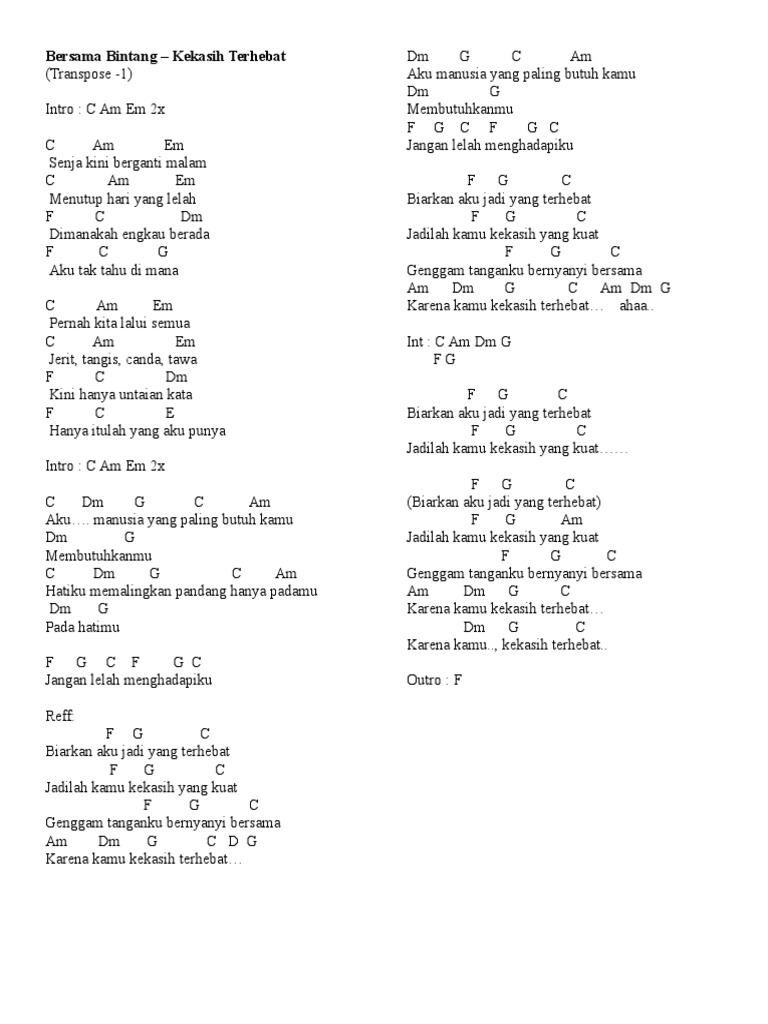 Bersama Struktur Lagu Lagu