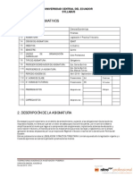 Datos Informativos: Universidad Central Del Ecuador Syllabus