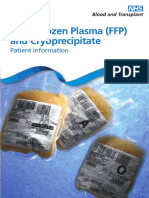 Fresh Frozen Plasma (FFP) and Cryoprecipitate: Patient Information
