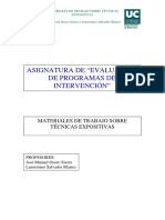 Asignatura de "Evaluación de Programas de Intervención": Materiales de Trabajo Sobre Técnicas Expositivas