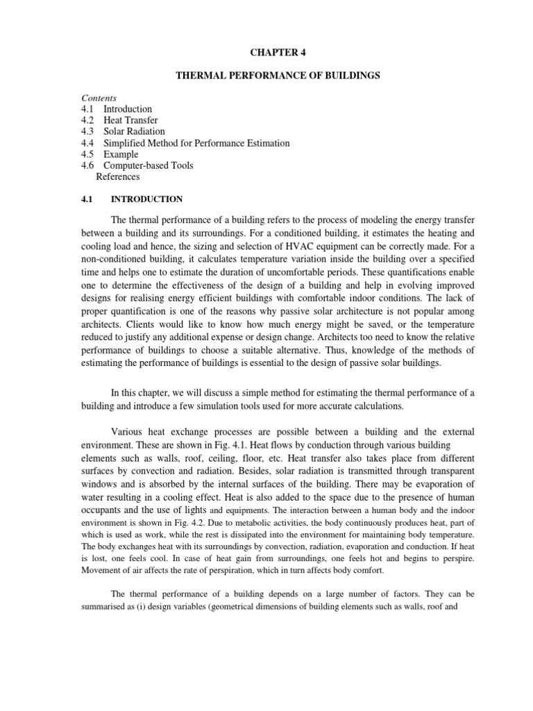 Thermal Perfomance of Building | PDF | Heat Transfer | Thermal Conduction