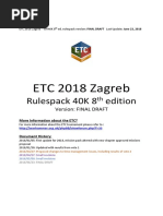 ETC 2018 Zagreb: Rulespack 40K 8 Edition