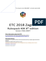 ETC 2018 Zagreb: Rulespack 40K 8 Edition