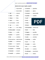 Vocabulario de la ropa en inglés y español - Prendas de vestir - Lista de palabras                                                                                                                                                                                                                                                                                                                                                                                                                                                                                                                                                                                                                                                                                                                                                                                                                                                                                                                                                      