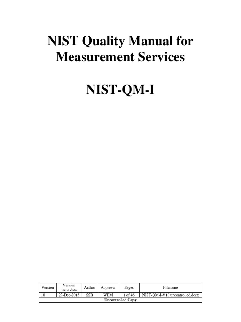Nist PDF Metrology National Institute Of Standards And Technology