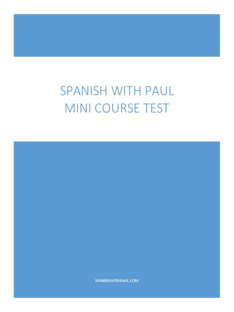 Spanish With Paul Mini Course 9