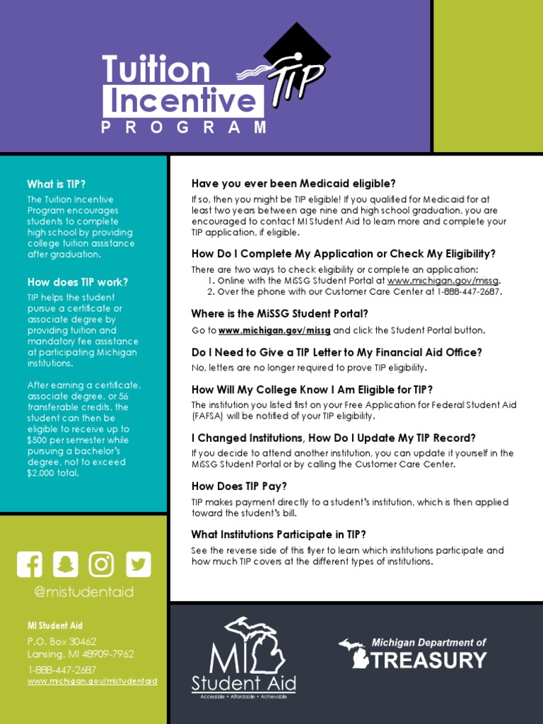 Incentive Tuition PDF Michigan Gratuity