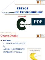 CSE101 Computer Programming: Lecture #0
