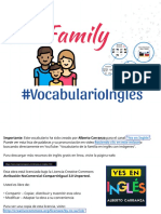 Vocabulario de la familia en inglés con imagenes PDF y ejercicio - Familiares o Parientes