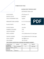 Curriculum Vitae: Educational Institution Attended and Degree Awarded