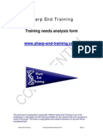 Sharp End Training: Training Needs Analysis Form