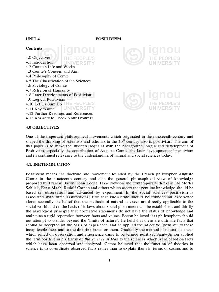 Understanding Positivism and Comte's Influence | PDF | Positivism | Science