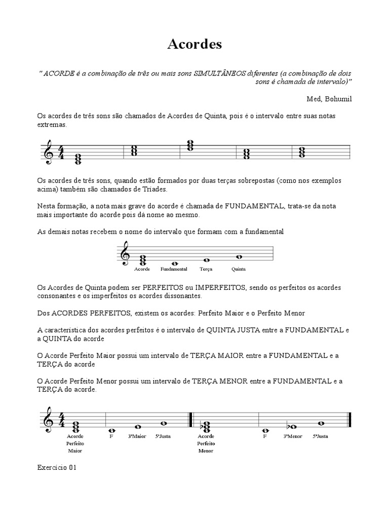 Teoria dos Acordes Musicais | PDF | Acorde (música) | Intervalo (música)