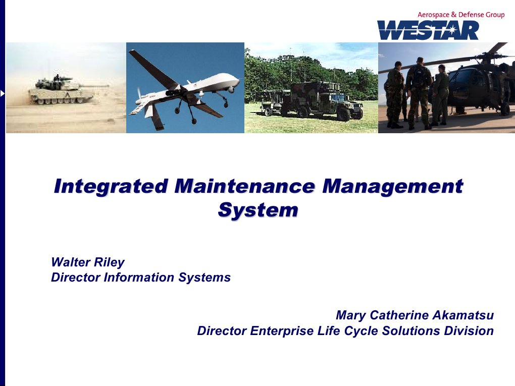 Integrated Maintenance Management Systems Use Case Business