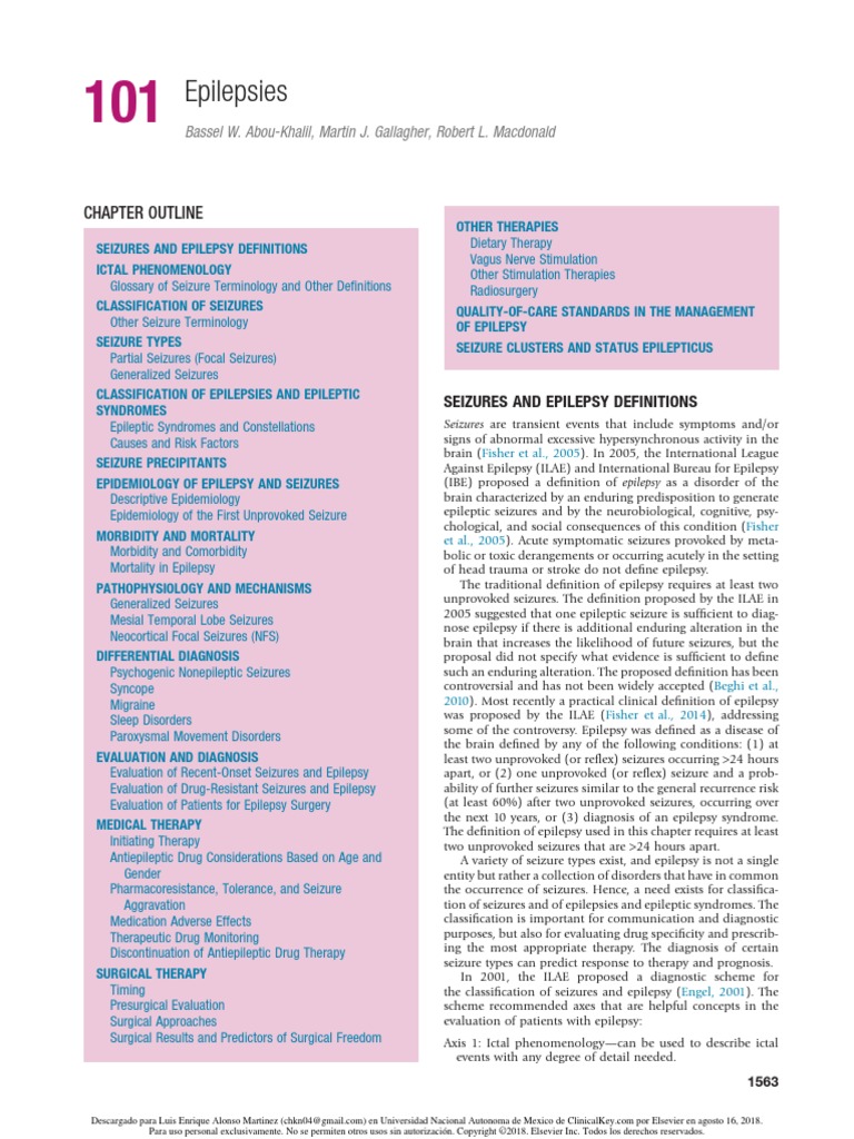Epilepsies PDF  PDF  Epilepsy  Episodic And Paroxysmal Disorders