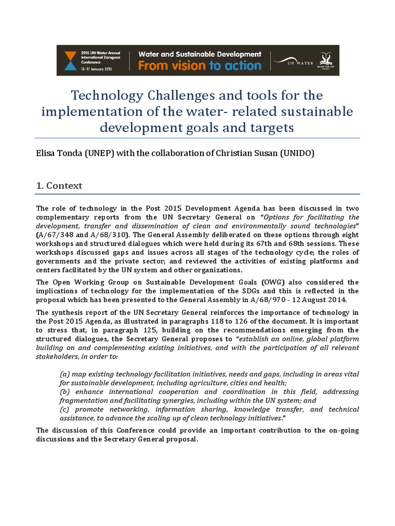 Water Technology for Sustainable Development | PDF | Sustainability ...