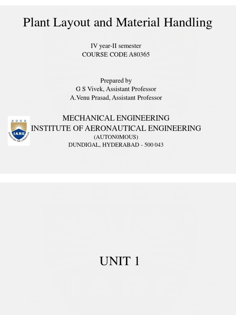 Plant Layout and Material Handling Guide | PDF | Human Factors And ...