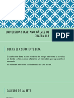 Universidad Mariano Gálvez de Guatemala: Calculo Beta Y Capm