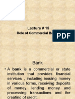 Lecture # 15: Role of Commercial Banks