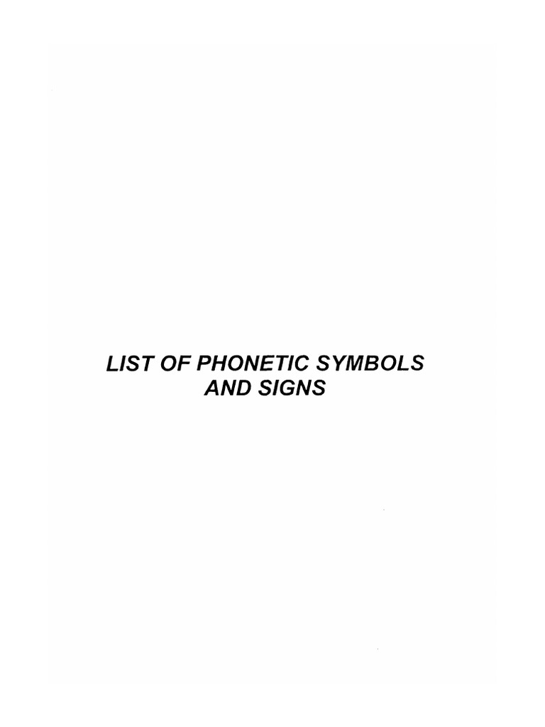 List of Symbols and Signs PDF