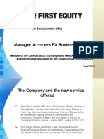 Managed Accounts FX Business Model: First Equity Limited (FEL)