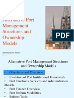 Alternative Port Management Structures and Ownership Models: World Bank Port Reform Toolkit