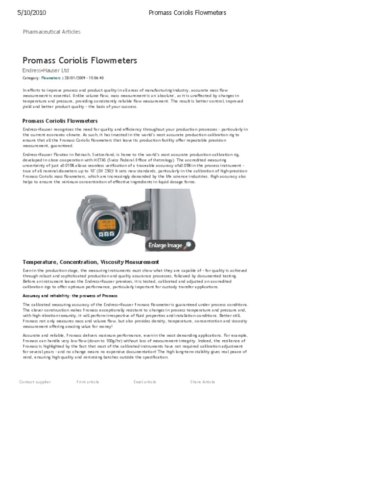 Precision Flowmeters for Pharma | PDF | Calibration | Flow Measurement