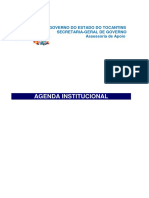 Agenda Institucional Do Governo Do Estado Do Tocantins 2018