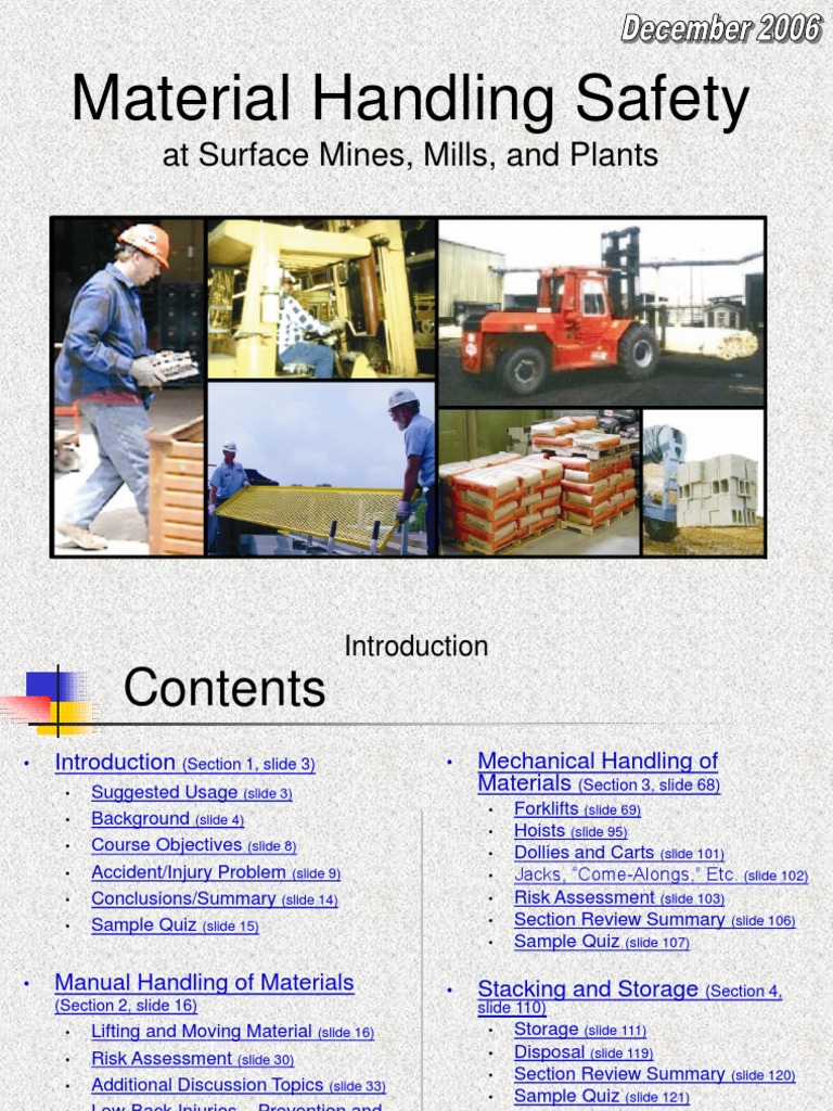 Material Handling Safety | PDF | Forklift | Occupational Safety And Health