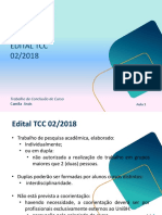 Edital TCC 02/2018: Trabalho de Conclusão de Curso