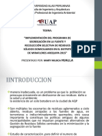 tesis (IMPLEMENTACIÓN DEL PROGRAMA DE SEGREGACIÓN EN LA FUENTE Y RECOLECCIÓN SELECTIVA DE RESIDUOS SÓLIDOS DOMICILIARIOS).pptx