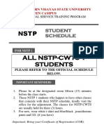 NSTP Schedule Announcement