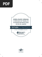 SEBRAE - 2013 - Mobilidade Urbana e Mercado de Trabalho Na Região Metropolitana Do Rio de Janeiro
