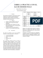 Informe Sobre La Practica Con El Cable de Modem Nulo