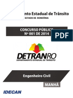 Idecan 2014 Detran Ro Engenheiro Civil Prova PDF