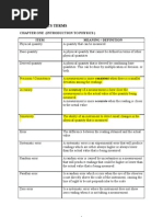 List of Physics Terms: Chapter One (Introduction To Physics) Item Meaning / Definition